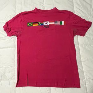 Vintage Fila International Flag T-Shirt Medium